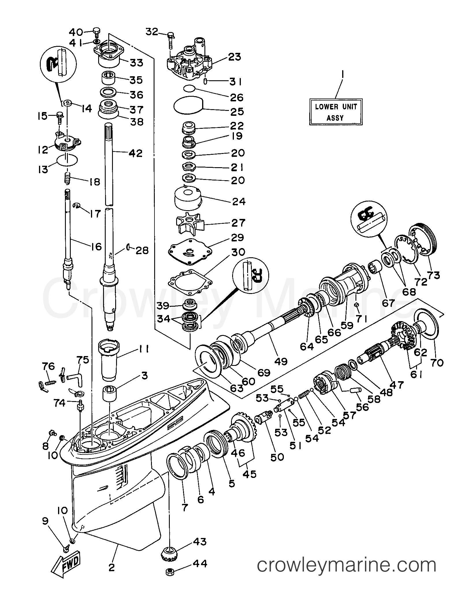 Yamaha Motors L130TXRW - LOWER CASING DRIVE 3 L130