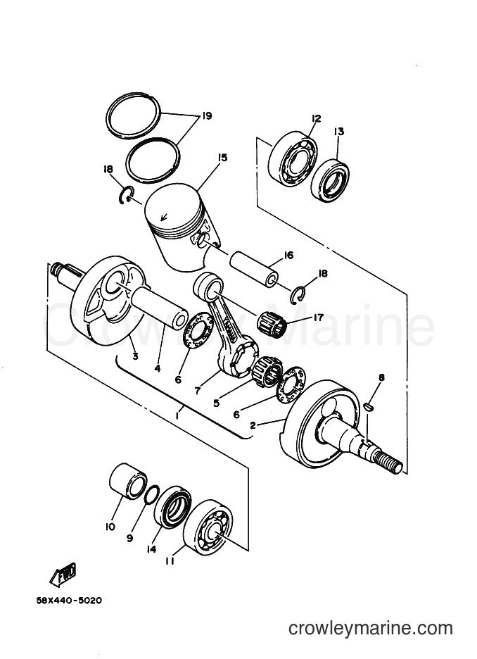 Yamaha Motors RX100 (36L) [999] - CRANKSHAFT & PISTON