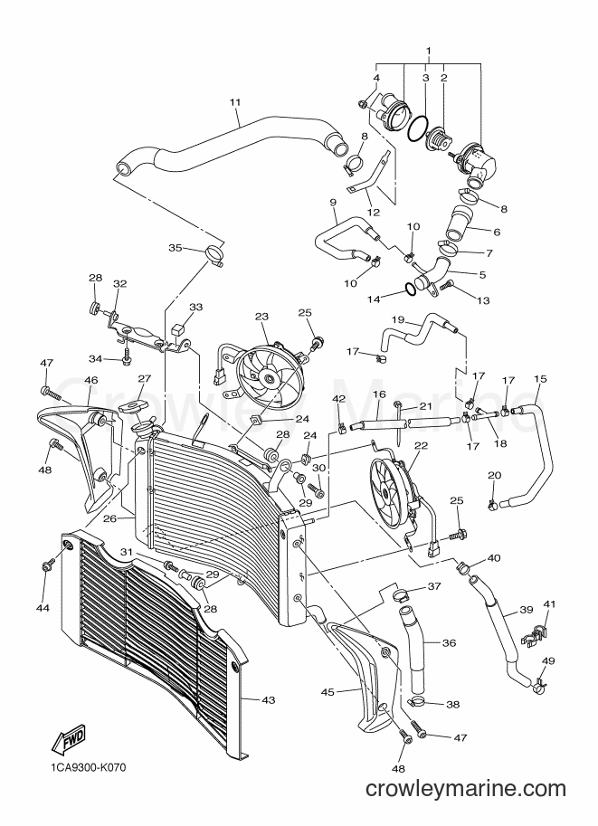 2013 Street Bike FZ1-S - FZ1-S (2DV2) [010] - RADIATOR & HOSE