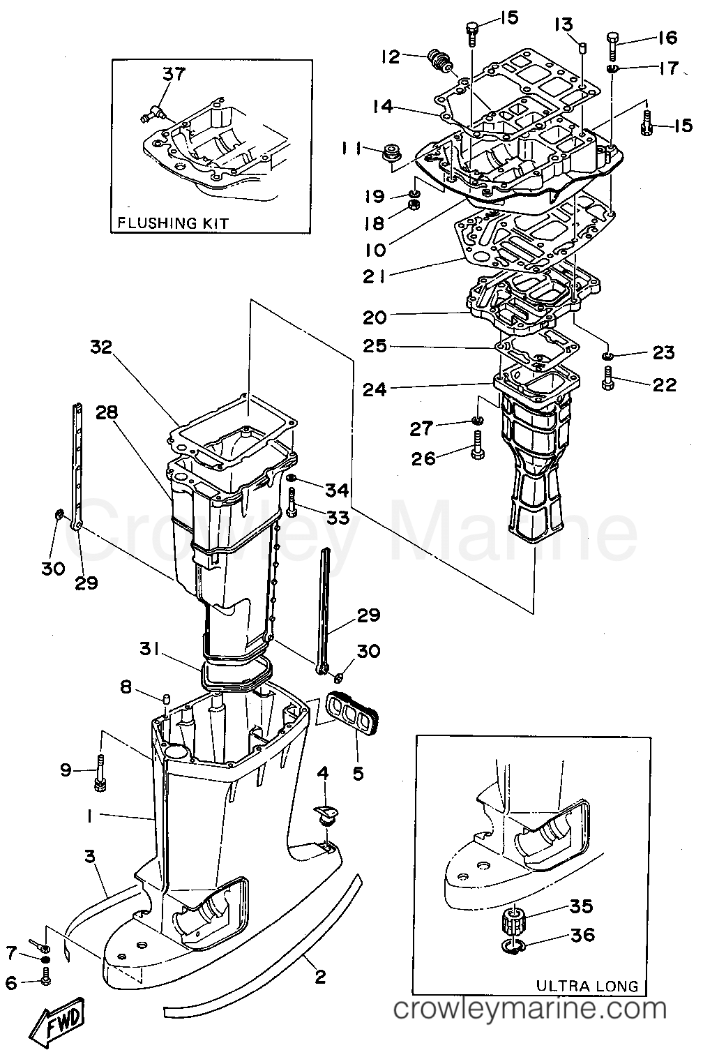 Yamaha Motors 130TLRS - UPPER CASING