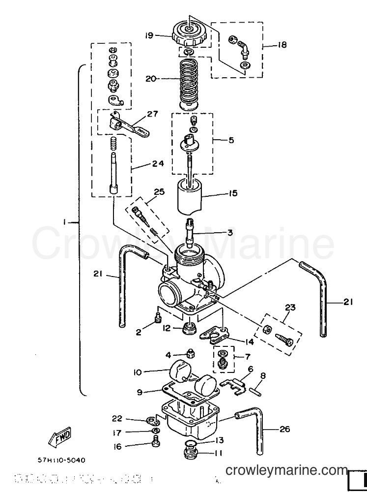 Yamaha Motors YZ490 (2WH0) [020] - CARBURETOR