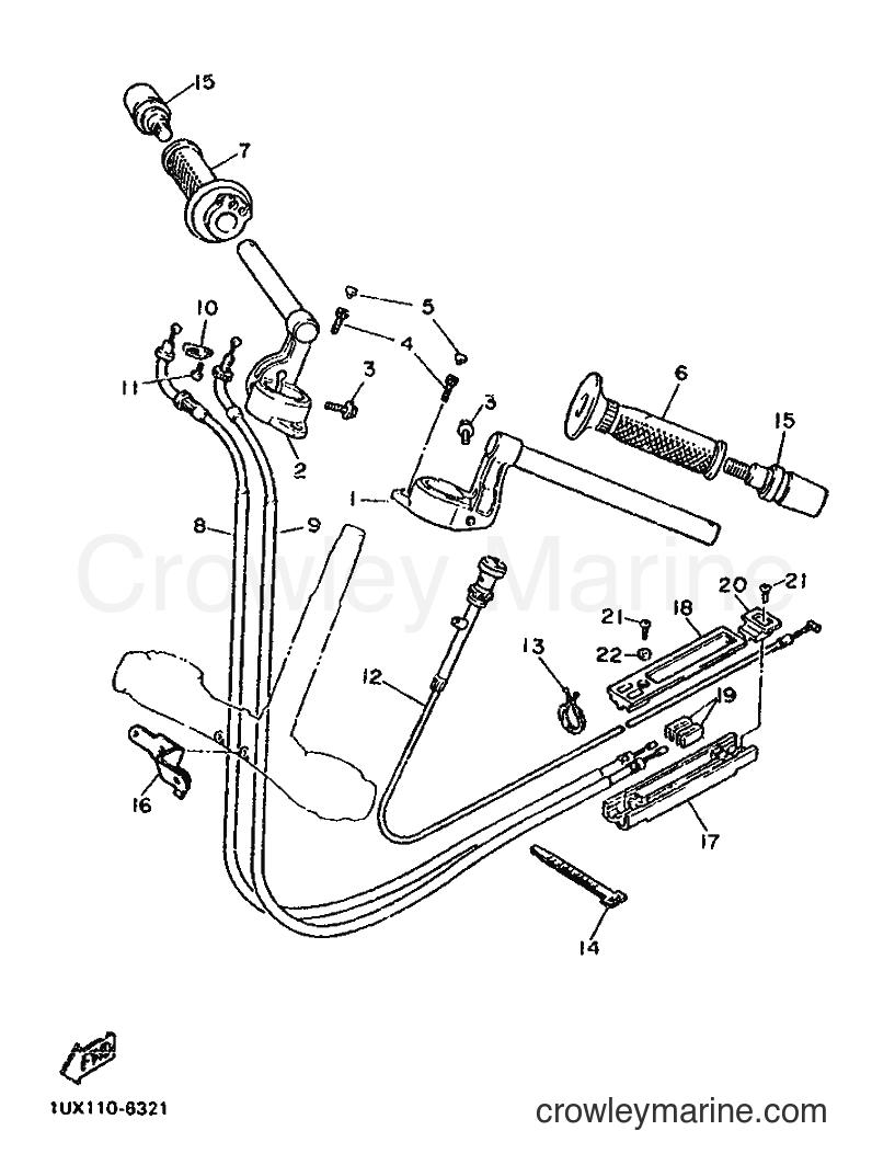 1986 Sport Bike FJ1200 - FJ1200 (1WH) [999] - STEERING HANDLE & CABLE
