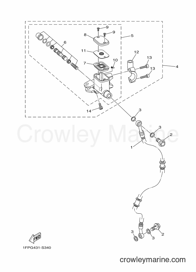 Yamaha Motors T115FLSEC (1FPK) [010] - FRONT MASTER CYLINDER