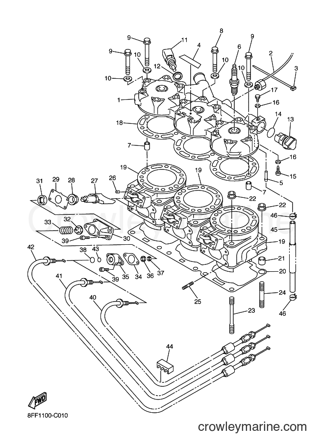 2005 Snowmobile SXV70VT - SXV70VT (8FF4) [010] - CYLINDER HEAD
