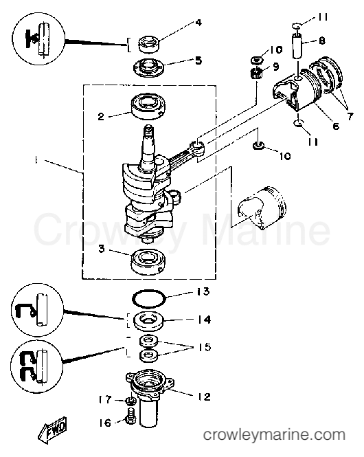 Yamaha Motors 9.9ELF - CRANK PISTON