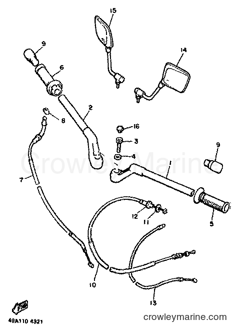 Yamaha Motors XJ600 (51J) [999] - STEERING HANDLE & CABLE