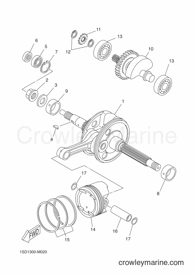 Yamaha Motors YP400RA (1SDA) [020] - CRANKSHAFT & PISTON