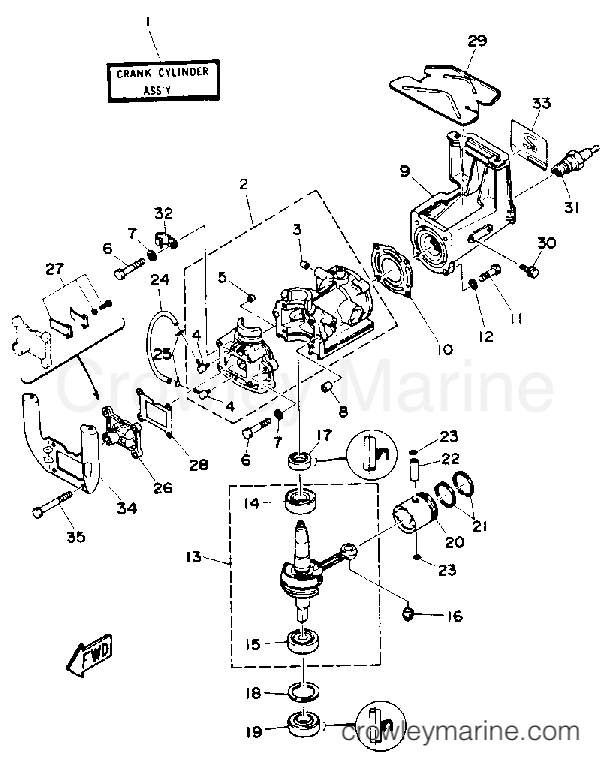 Yamaha Motors 2MSHQ - CYLINDER CRANKCASE