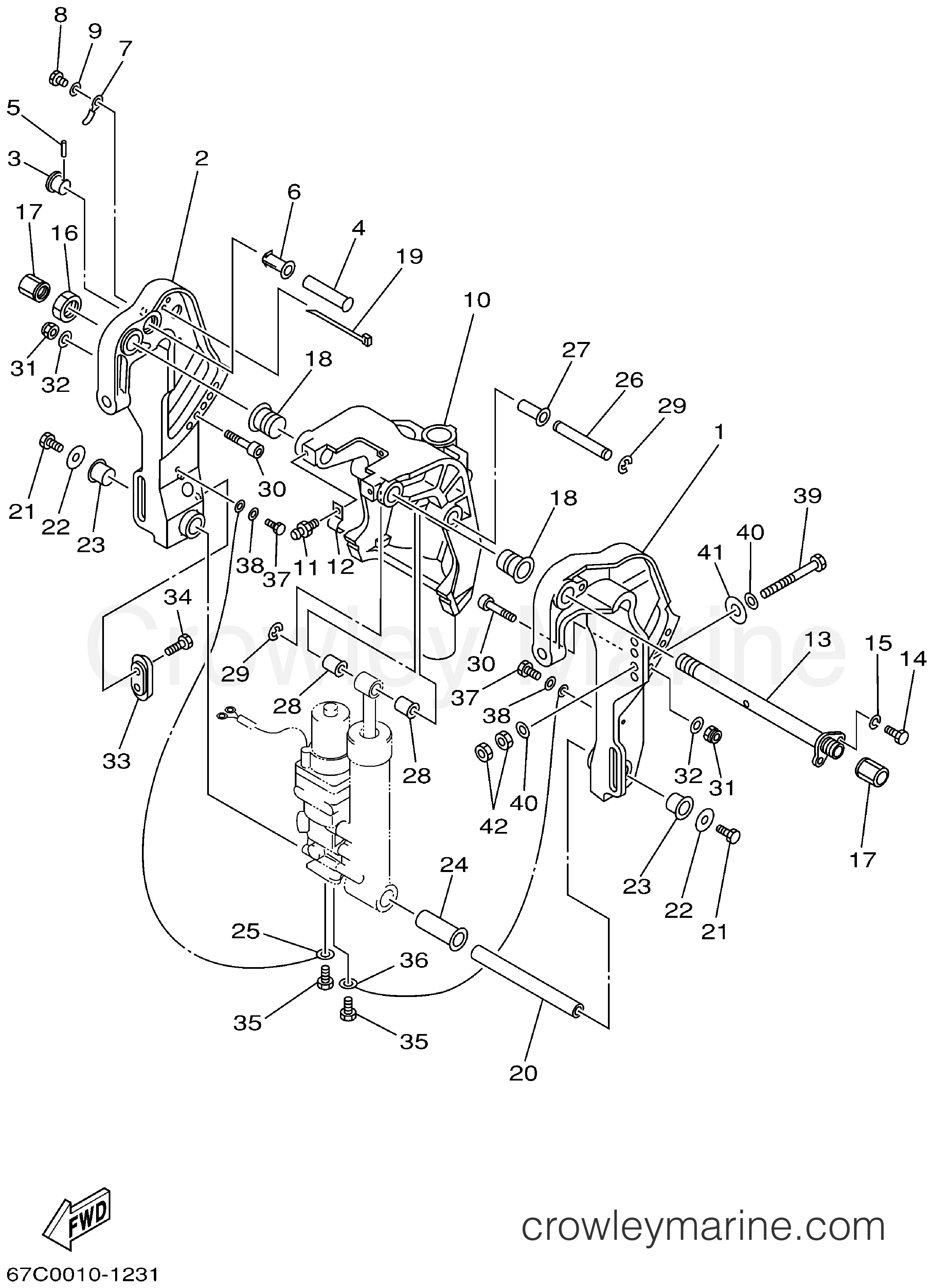 Yamaha Motors F40ESRA - BRACKET 2 FOR TR