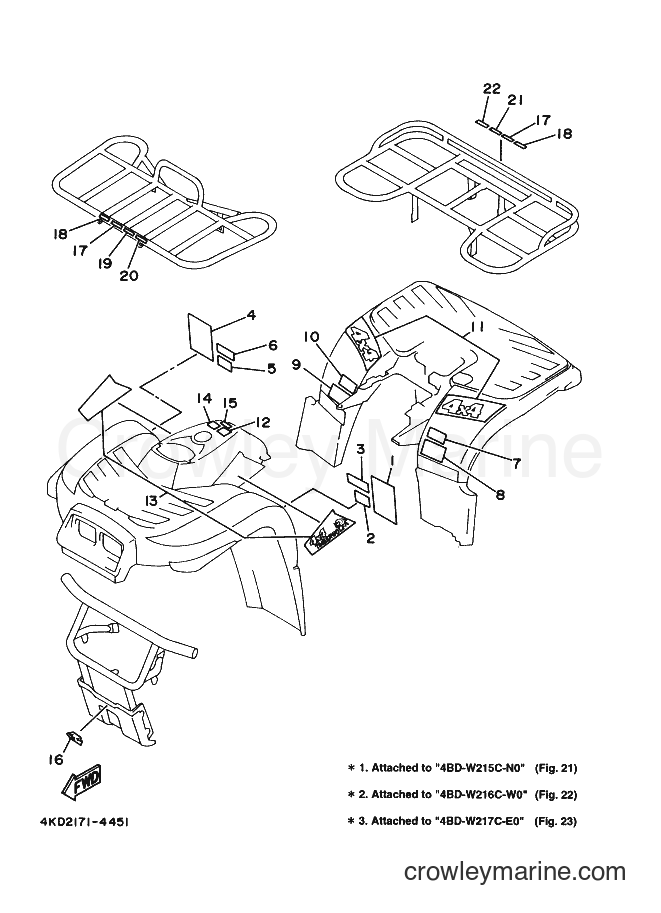 1998 ATV YFB250FW - YFB250FW (4KDG) [010] - EMBLEM & LABEL 2