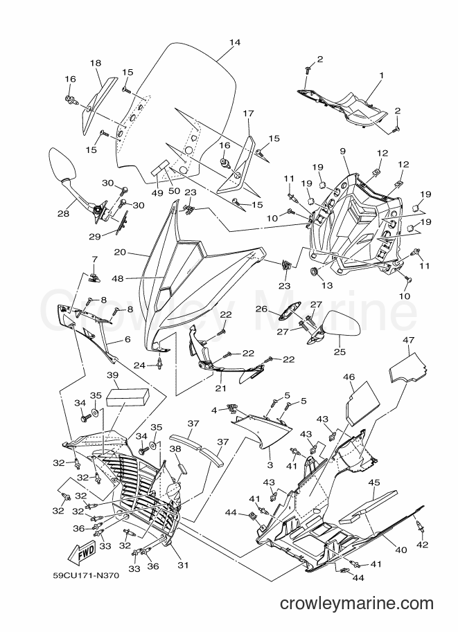 Yamaha Motors XP500 (59CU) [010] - WINDSHIELD