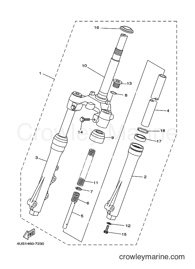 Yamaha Motors V110 (4WJ1) [999] - FRONT FORK