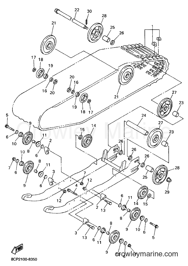 1998 Snowmobile VX700LT - VX700LT (8CP2) [020] - TRACK SUSPENSION 1