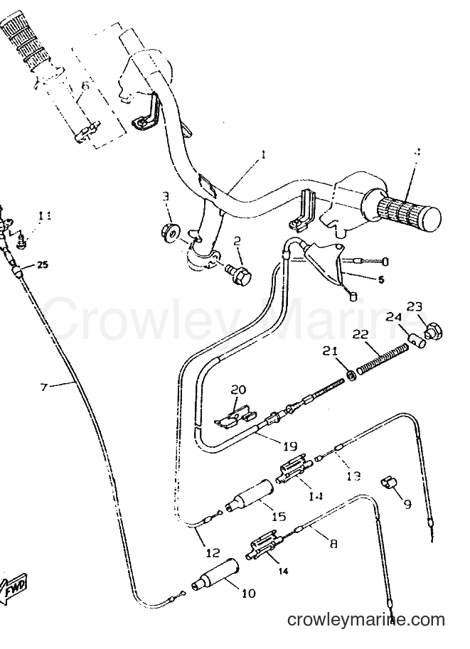 Yamaha Motors CW50 (4RW3) [020] - STEERING HANDLE & CABLE
