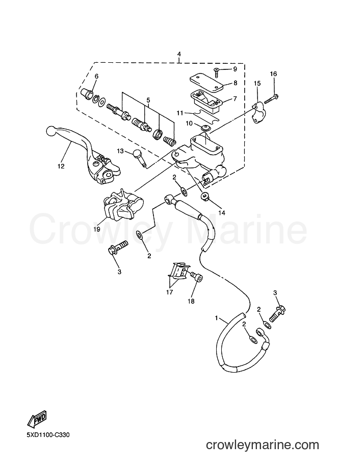 2004 Dirt Bike WR250F - WR250F (5UM6) [030] - FRONT MASTER CYLINDER