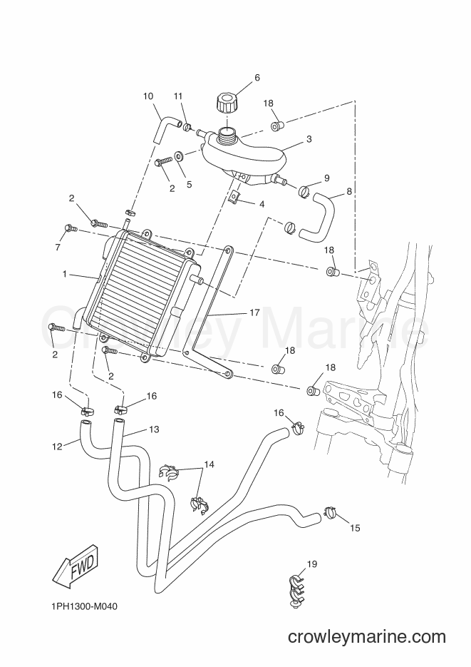 2016 Scooter NS50 - NS50 (1PH7) [080] - RADIATOR & HOSE
