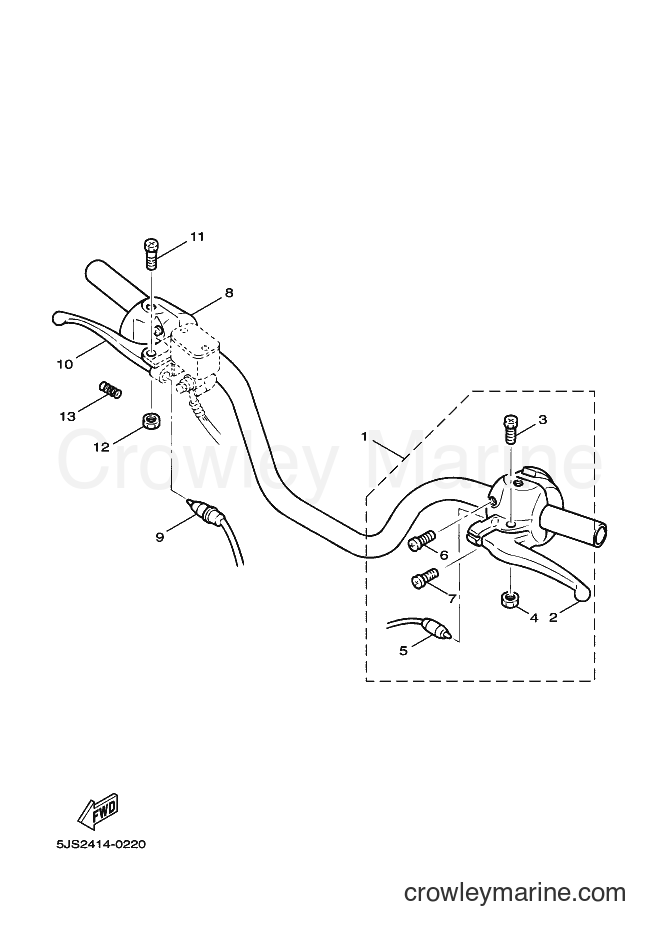 2004 Scooter YJ125S - YJ125S (5YR2) [010] - HANDLE SWITCH & LEVER