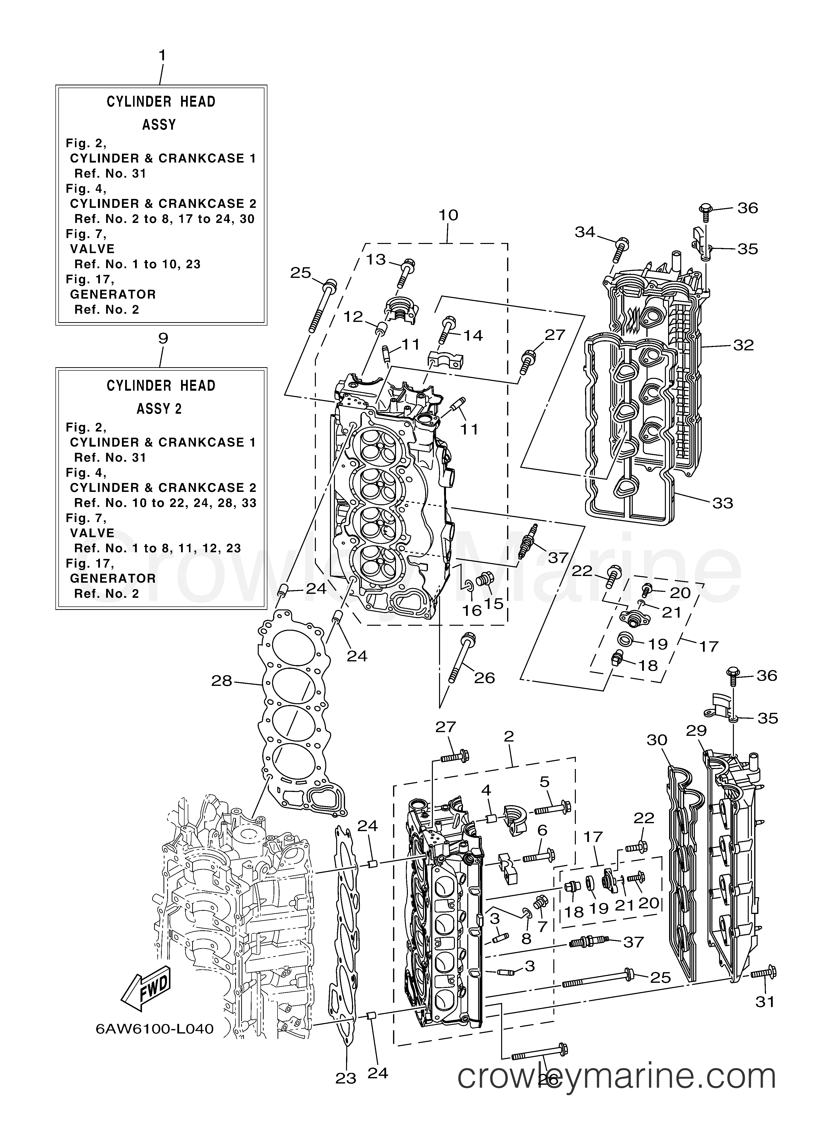 Yamaha Motors F350UCB - CYLINDER CRANKCASE 2
