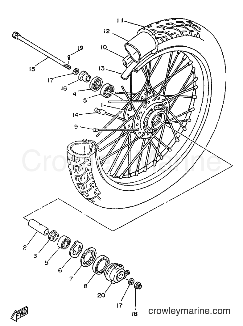 1996 Street Bike SR250 - SR250 (21L2) [999] - FRONT WHEEL