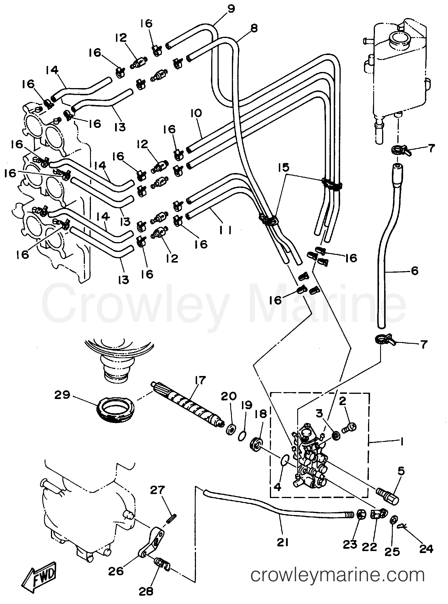 OIL PUMP 1994 Outboard 150hp P150TLRS Crowley Marine