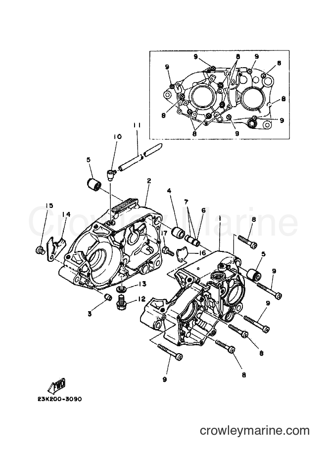1993 Dirt Bike RT180 - RT180 (4BN3) [010] - CRANKCASE