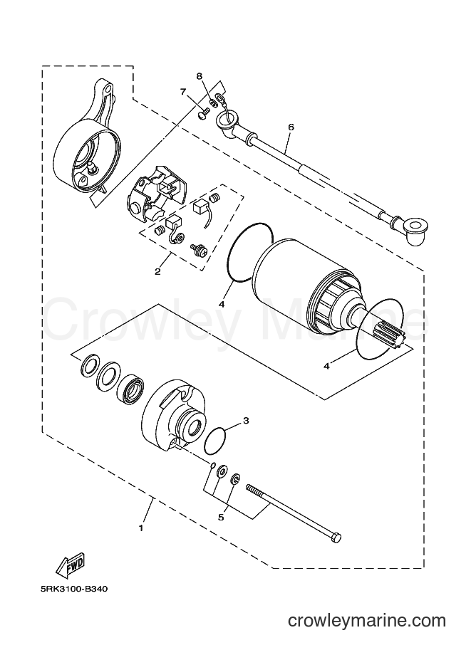 2003 Dirt Bike XT225 - XT225 (5RK5) [010] - STARTING MOTOR