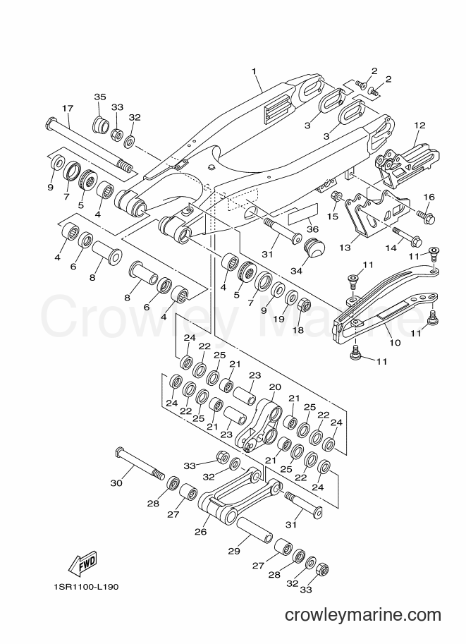 2012 Dirt Bike YZ125 - YZ125 (1SR2) [010] - REAR ARM