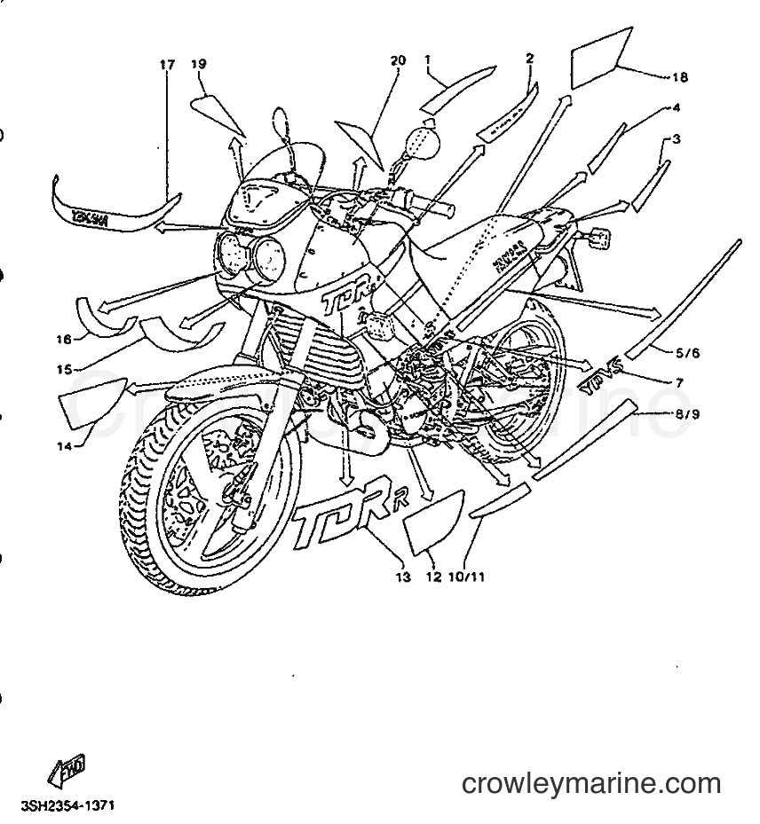 1992 Dirt Bike TDR125 - TDR125 (3XE2) [999] - EMBLEM & LABEL 2