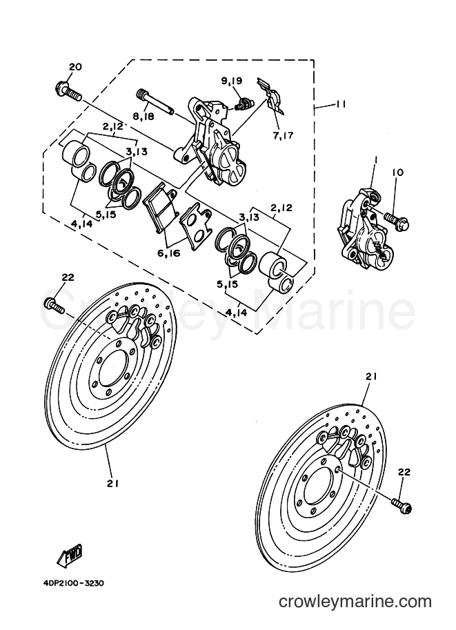 1995 Street Bike TZ250 - TZ250 (4DP4) [010] - FRONT BRAKE CALIPER