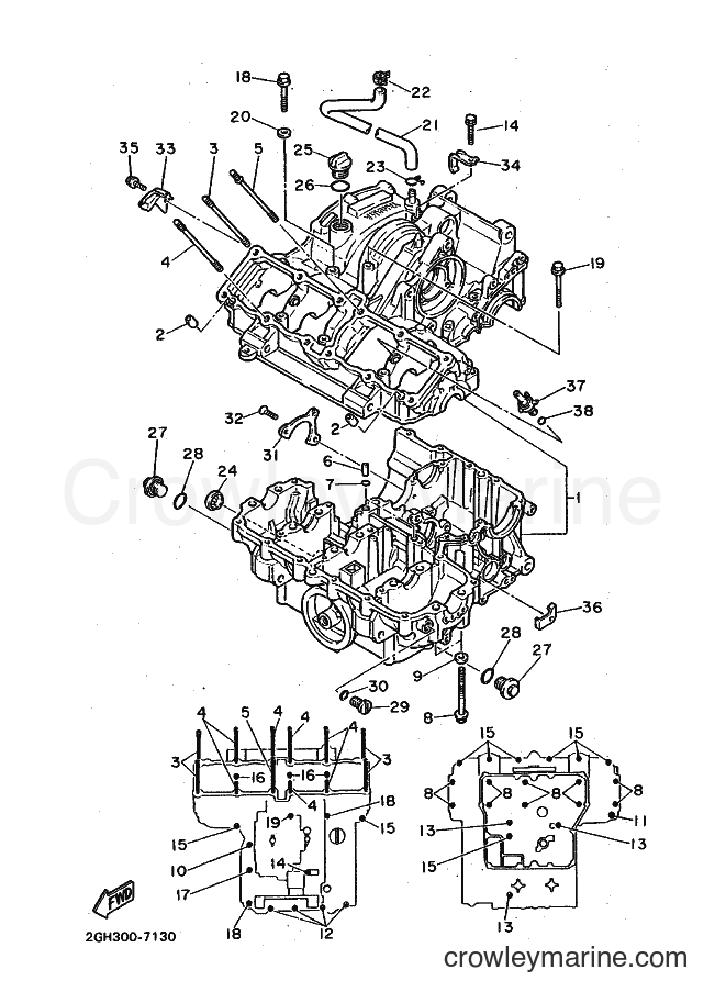 Yamaha Motors FZR1000 (2LK0) [010] - CRANKCASE