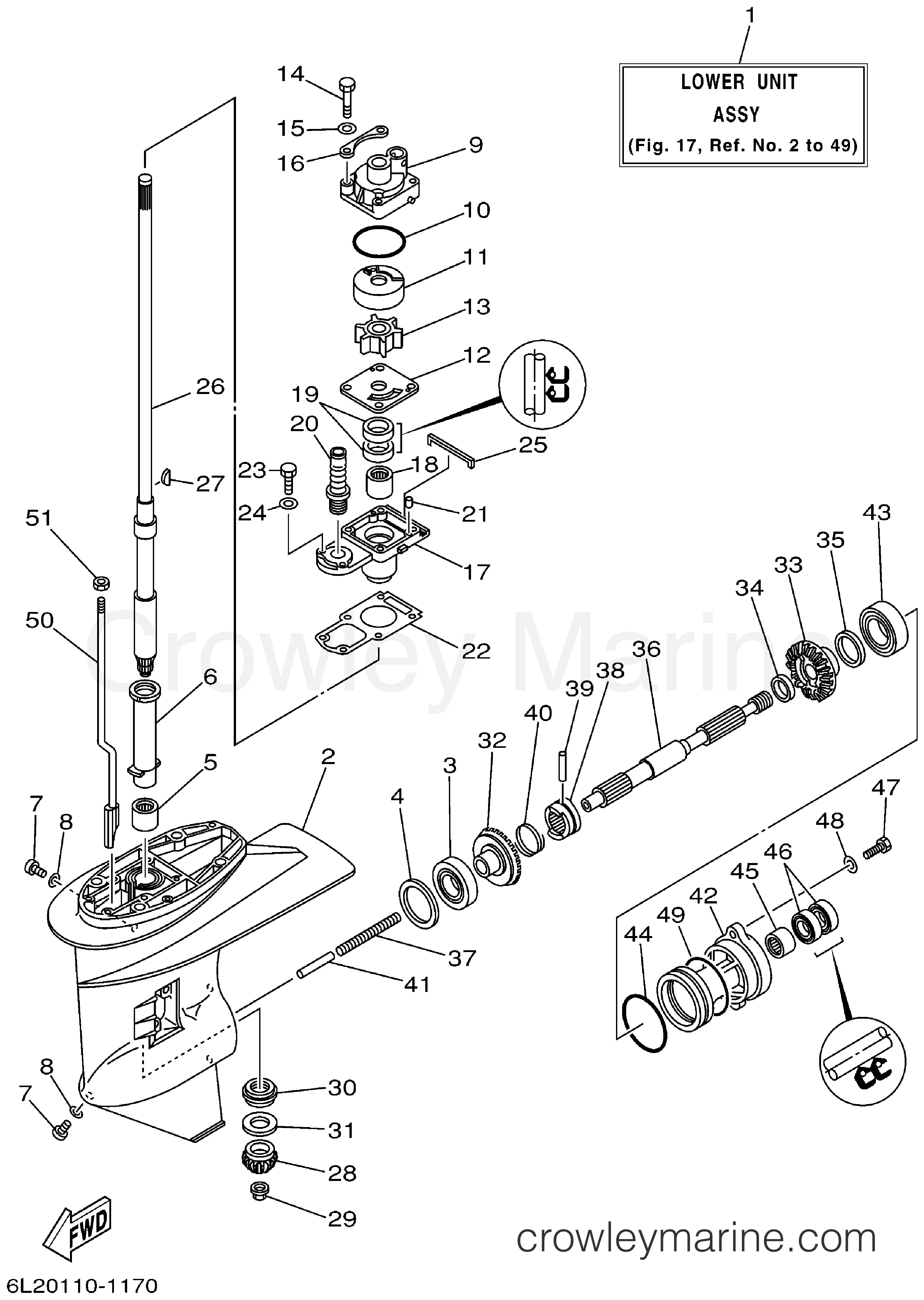 Yamaha Motors 25MLHY - LOWER CASING DRIVE 1