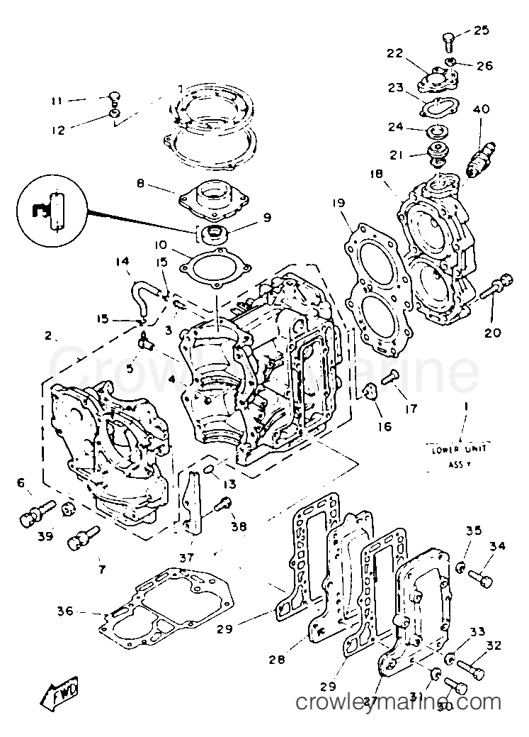 Yamaha Motors C25ELHP - CYLINDER CRANKCASE