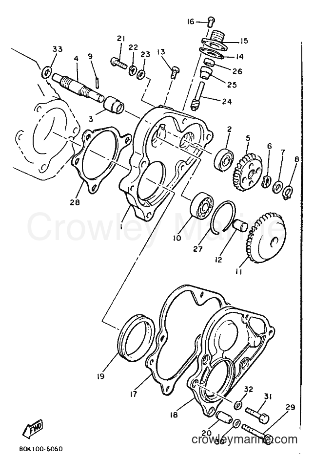 1990 Snowmobile PZ480P - PZ480P (87F1) [010] - PUMP DRIVE GEAR