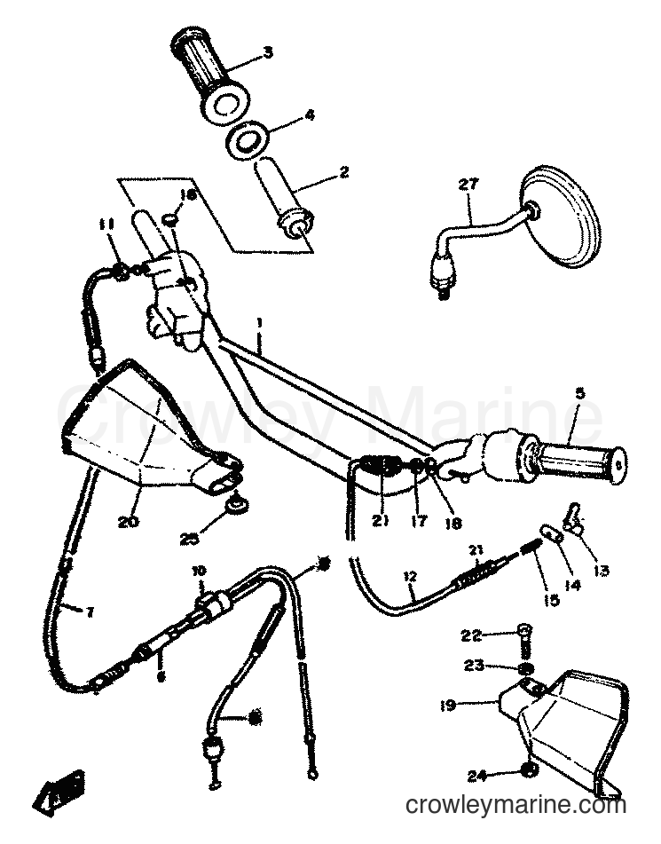 1991 Scooter DT50R - DT50R (4CT2) [999] - STEERING HANDLE & CABLE