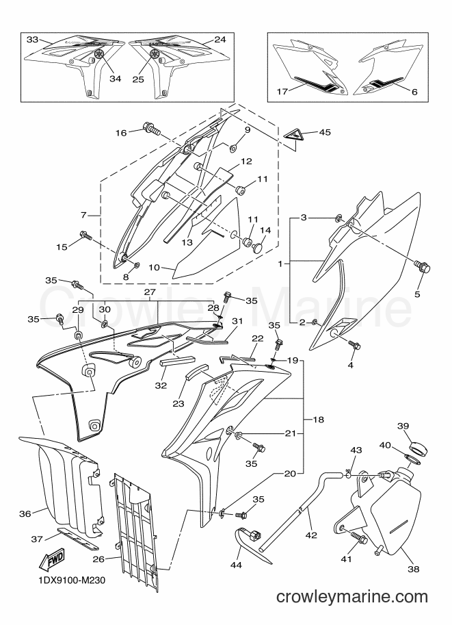 2013 Dirt Bike WR450F - WR450F (1DX6) [010] - SIDE COVER