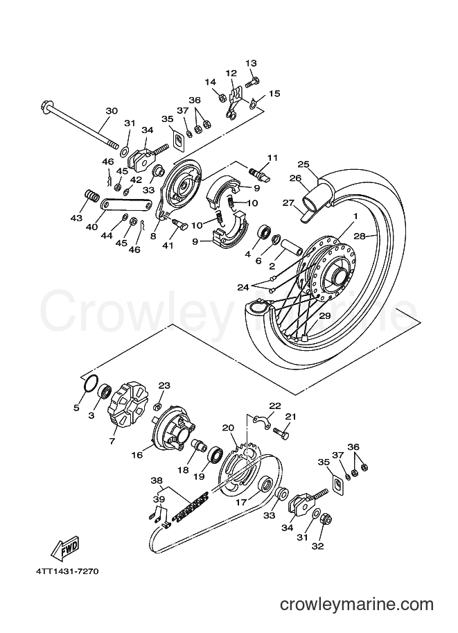 1998 Scooter JZ120B - JZ120B (4TT2) [010] - REAR WHEEL 2