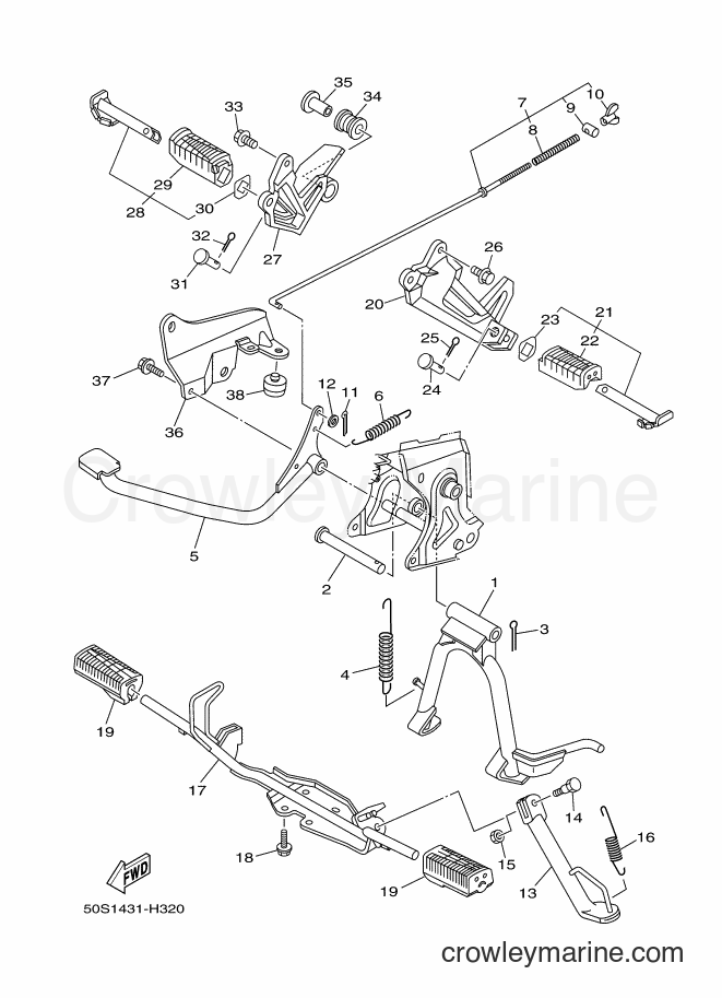 2012 Scooter T110LS - T110LS (50S5) [010] - STAND & FOOTREST
