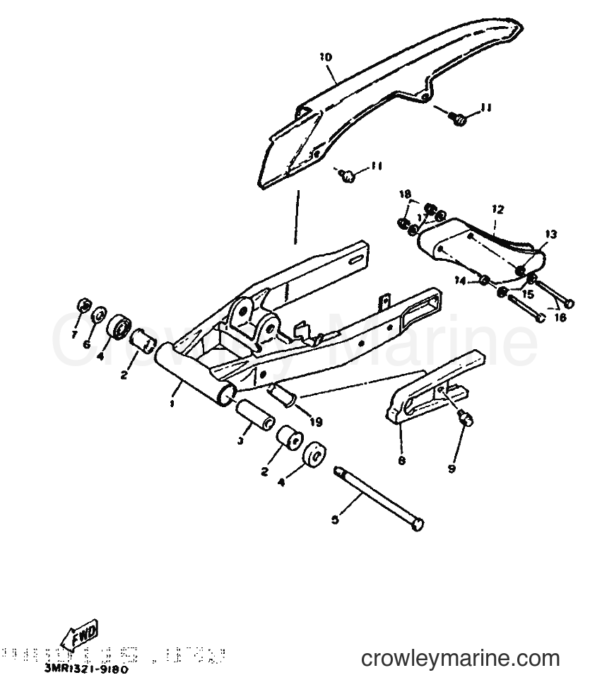 1992 Scooter DT50R - DT50R (4AD2) [999] - REAR ARM