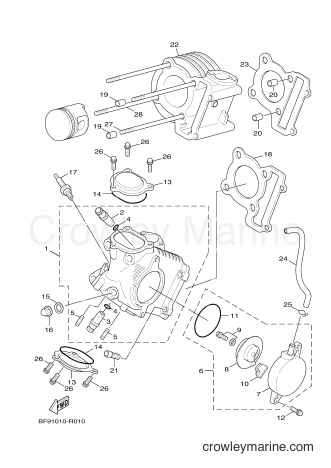 2017 Scooter YW125 - YW125 (BC94) [010] - CYLINDER HEAD