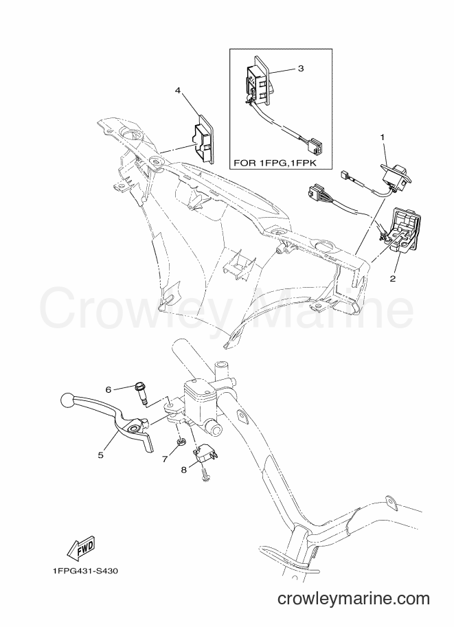 Yamaha Motors T115FL (1FPJ) [010] - HANDLE SWITCH & LEVER
