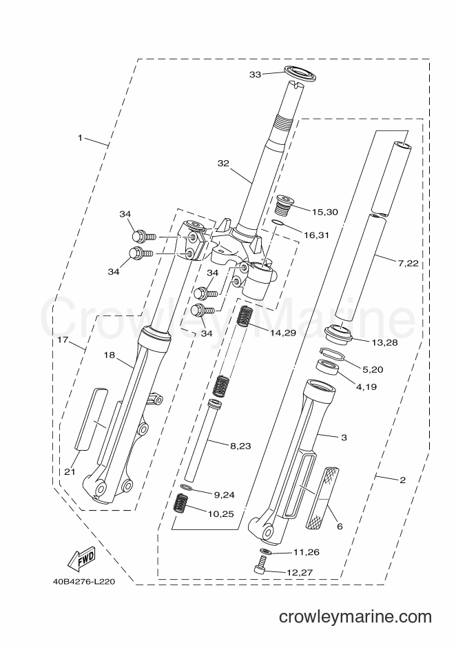 Yamaha Motors T110C (40B6) [010] - FRONT FORK