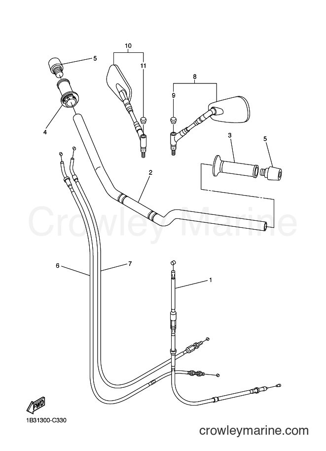 2004 Street Bike FZ6-N - FZ6-N (1B31) [010] - STEERING HANDLE & CABLE