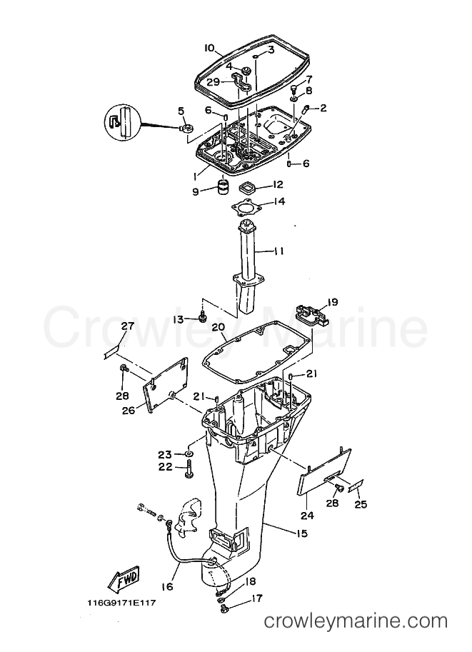 Yamaha Motors F9.9B (6G9) [030] - UPPER CASING