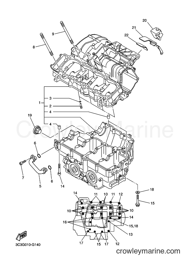 2013 Street Bike FZ1-S - FZ1-S (2DV2) [010] - CRANKCASE