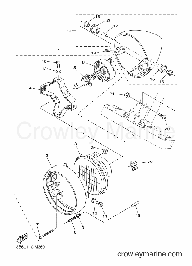 Yamaha Motors XVS650 (3B6T) [010] - HEADLIGHT