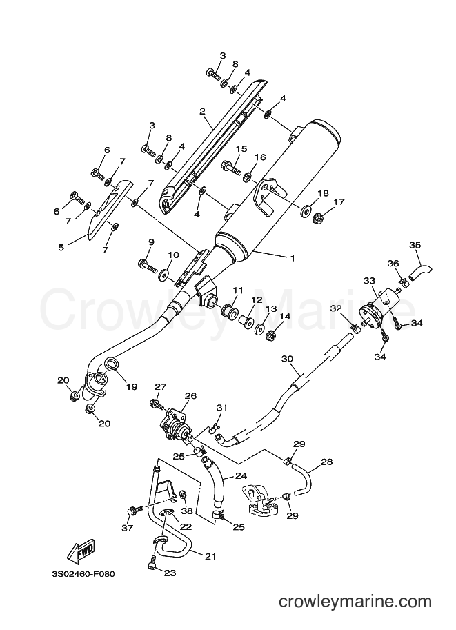 2007 Scooter T110LE - T110LE (3P92) [010] - EXHAUST