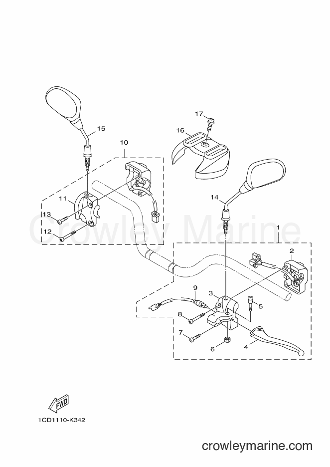 Yamaha Motors YW50FX (2DTA) [010] - HANDLE SWITCH & LEVER