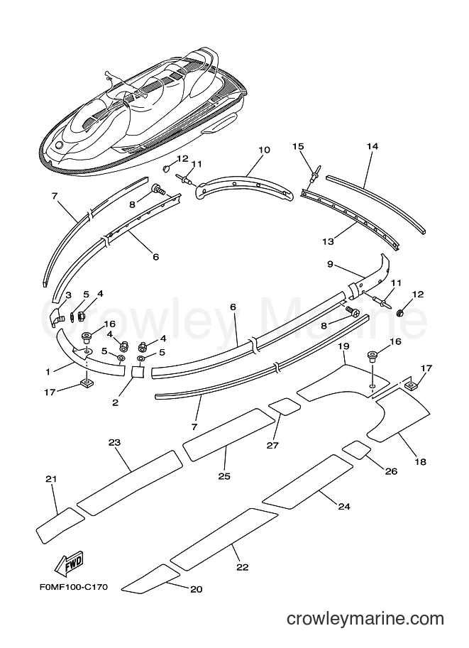 Yamaha Motors JET FOR XL700 (67EM) [010] - GUNWALE & MAT