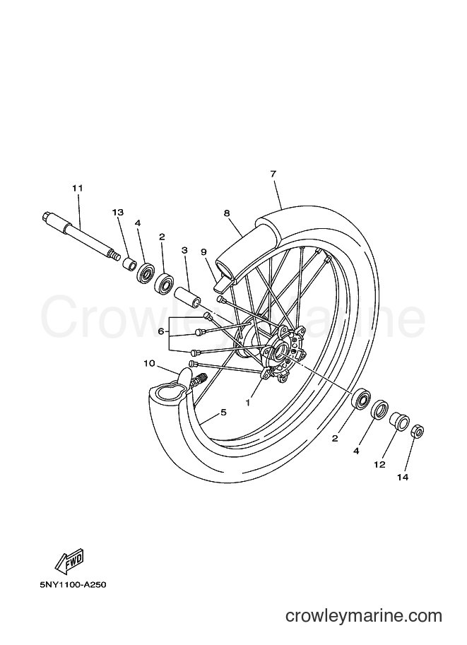 2003 Dirt Bike YZ125 - YZ125 (5UN2) [010] - FRONT WHEEL