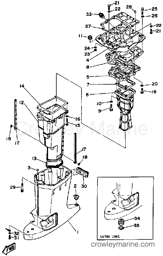 Yamaha Motors 115ETLH-JD - UPPER CASING